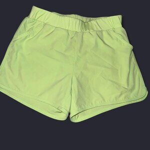 Kids size XL 14/16 Lime Green Lands End running shorts